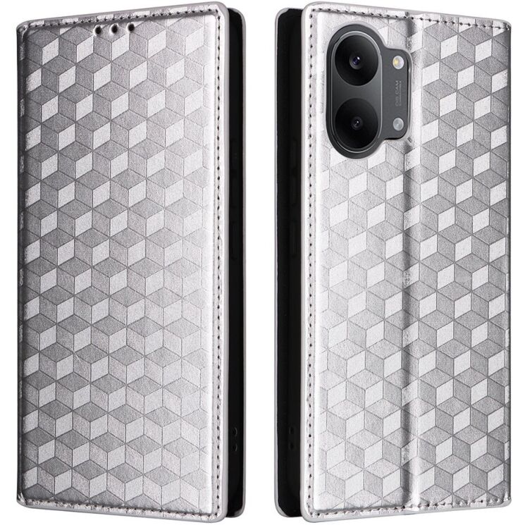 Чохол Deexe Rhombus Book для Xiaomi Poco X8 Pro Max - Silver: фото 1 з 9