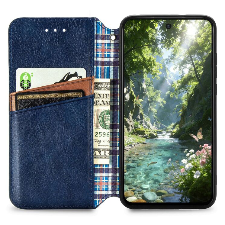 Чехол Deexe Rhombus Wallet для OPPO Reno 15 Pro - Blue: фото 2 из 8