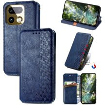 Чехол Deexe Rhombus Wallet для Realme 16 Pro - Blue: фото 1 из 9