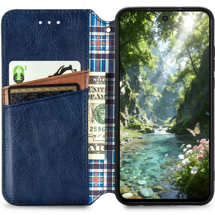 Чехол Deexe Rhombus Wallet для Realme 16 Pro - Blue (428031L) Чехол Deexe Rhombus Wallet для Realme 16 Pro - Blue: фото 2 из 9
