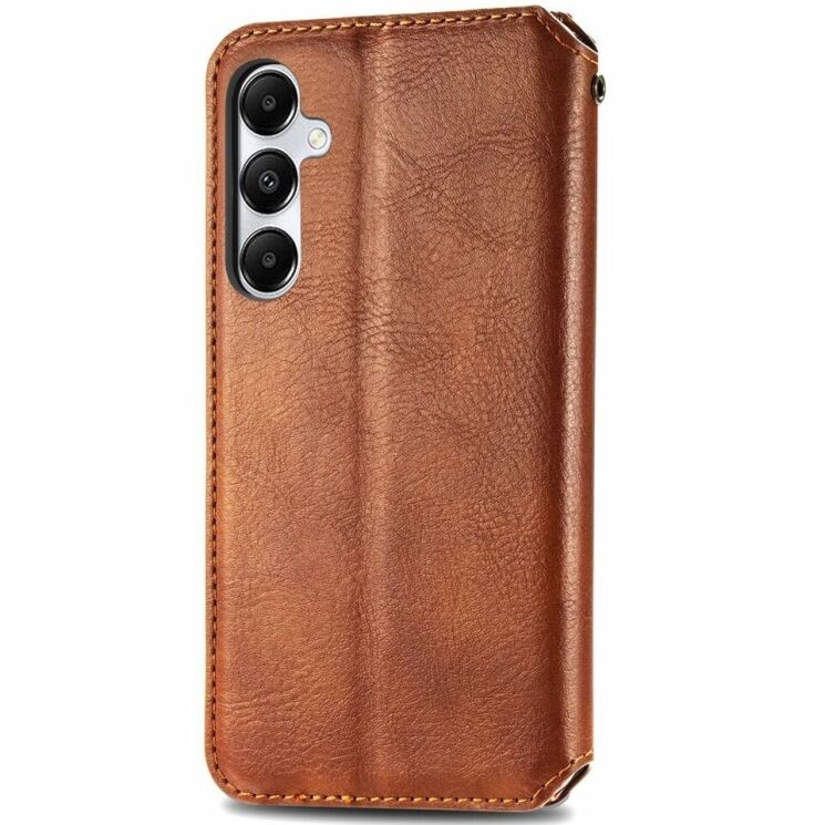 Чехол Deexe Rhombus Wallet для Samsung Galaxy A35 (A356) - Brown: фото 5 из 6