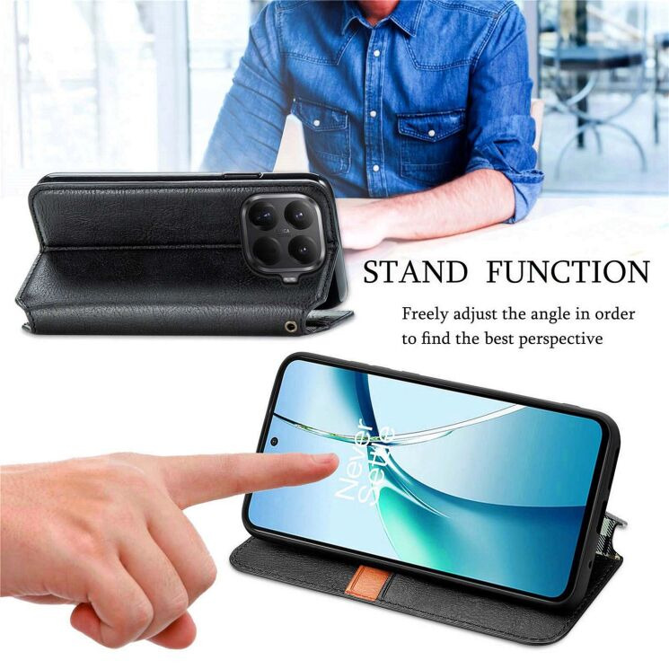 Чохол Deexe Rhombus Wallet для Xiaomi 17T Pro - Black (422319B) Чохол Deexe Rhombus Wallet для Xiaomi 17T Pro - Black: фото 5 з 8