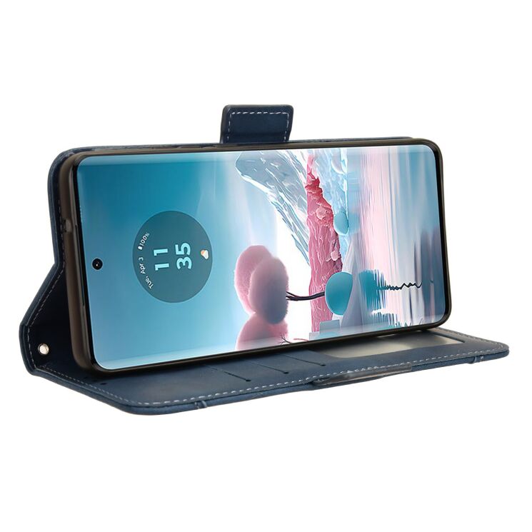 Чохол Deexe Wallet Stand для Motorola Edge 40 Neo - Blue: фото 4 з 7