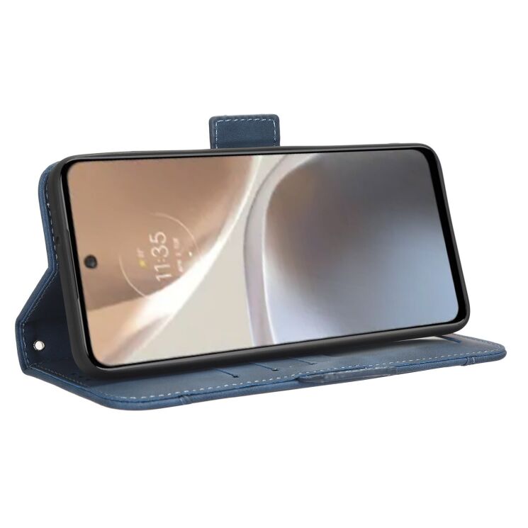 Чохол Deexe Wallet Stand для Motorola Moto G32 - Blue: фото 3 з 5