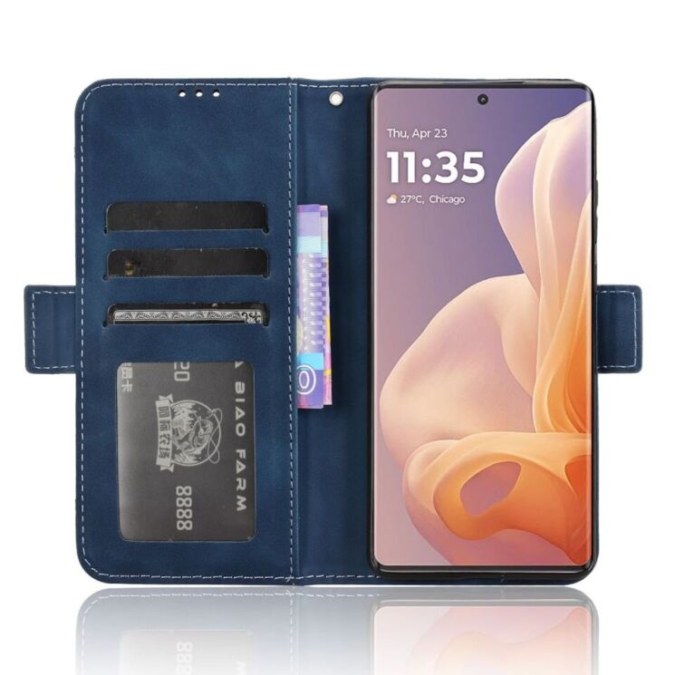 Чехол Deexe Wallet Stand для Motorola Moto G85 - Blue: фото 3 из 7