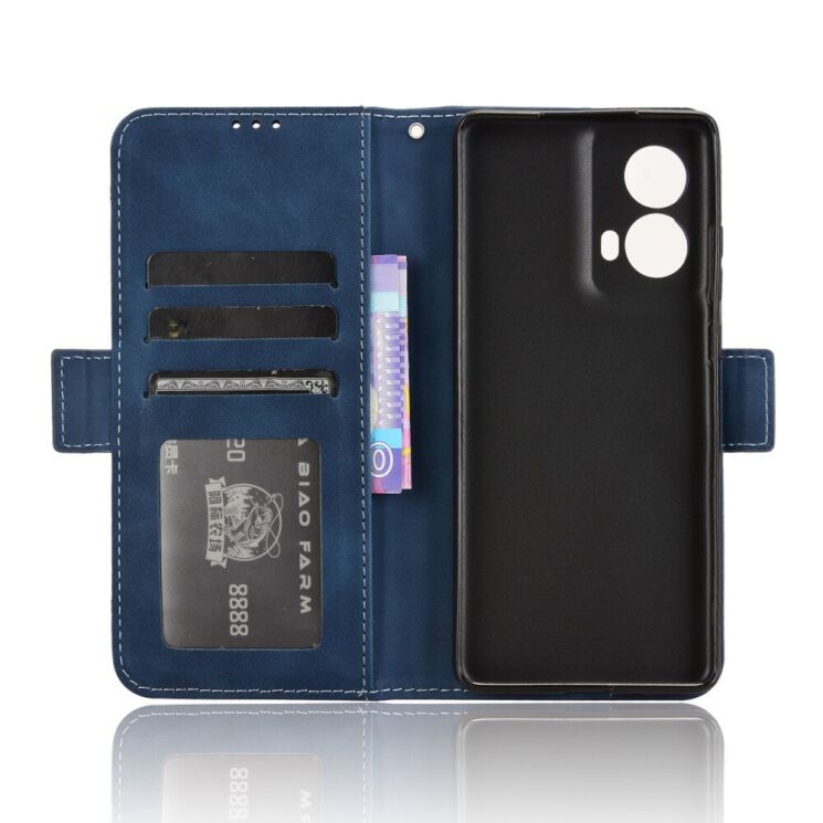 Чехол Deexe Wallet Stand для Motorola Moto G85 - Blue: фото 5 из 7