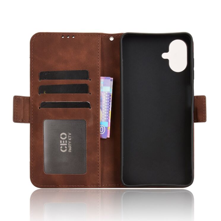Чехол Deexe Wallet Stand для Samsung Galaxy A07 (A075) - Brown: фото 4 из 15