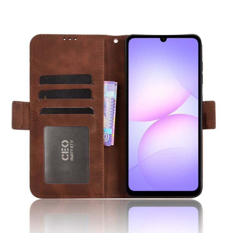 Чехол Deexe Wallet Stand для Samsung Galaxy A07 (A075) - Brown: фото 5 из 15