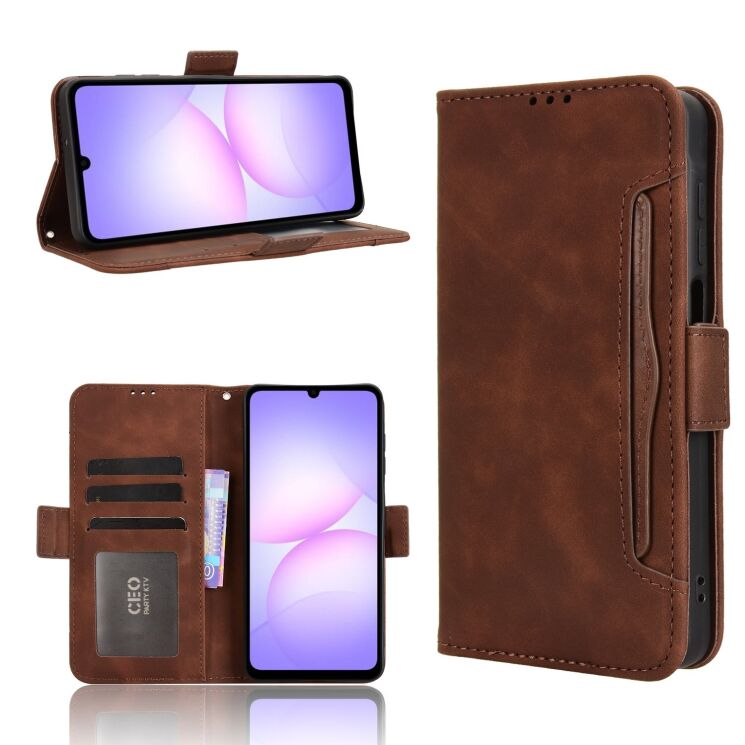 Чехол Deexe Wallet Stand для Samsung Galaxy A07 (A075) - Brown: фото 8 из 15