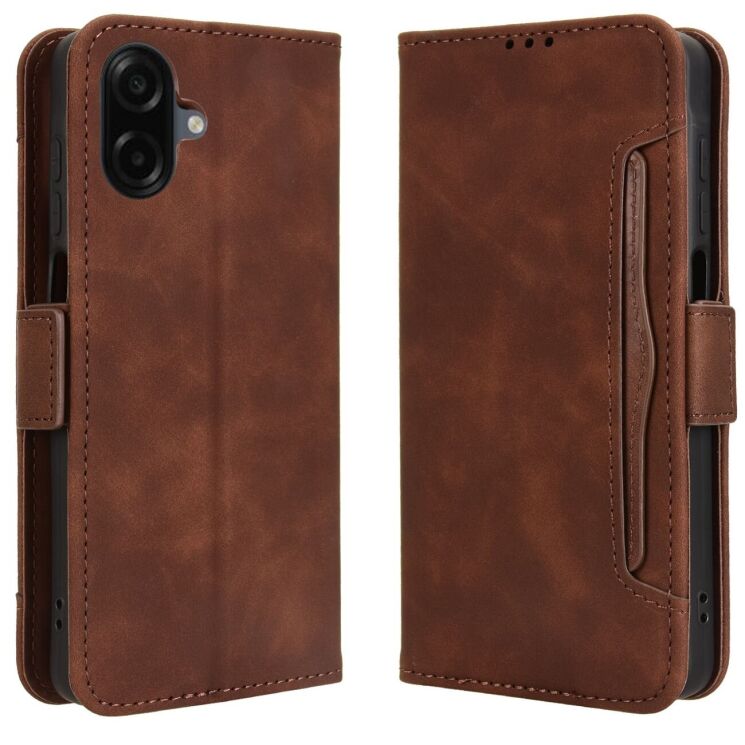 Чехол Deexe Wallet Stand для Samsung Galaxy A07 (A075) - Brown: фото 1 из 15