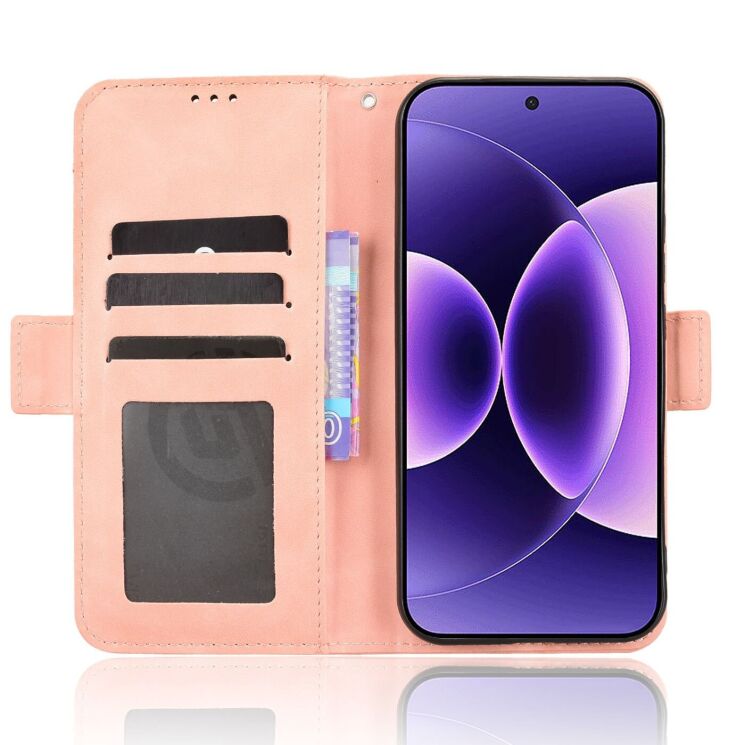 Чехол-книжка с кармашками Deexe Wallet Stand для Xiaomi 17 Pro - Pink (390711P) Чехол-книжка с кармашками Deexe Wallet Stand для Xiaomi 17 Pro - Pink: фото 4 из 15