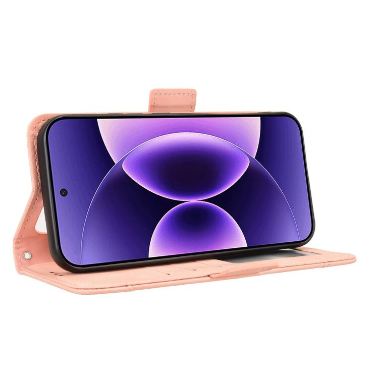 Чехол-книжка с кармашками Deexe Wallet Stand для Xiaomi 17 Pro - Pink (390711P) Чехол-книжка с кармашками Deexe Wallet Stand для Xiaomi 17 Pro - Pink: фото 5 из 15