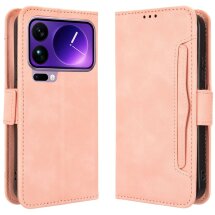 Чехол-книжка с кармашками Deexe Wallet Stand для Xiaomi 17 Pro - Pink: фото 1 из 15