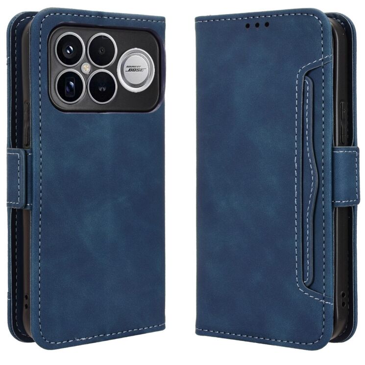 Чехол Deexe Wallet Stand для Xiaomi Poco F8 Ultra - Blue (403405L) Чехол Deexe Wallet Stand для Xiaomi Poco F8 Ultra - Blue: фото 1 из 14