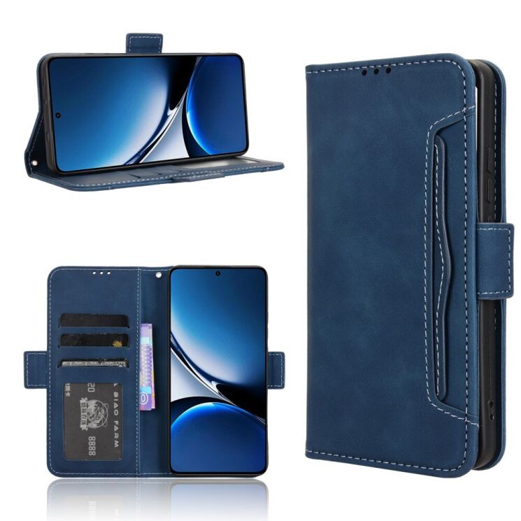 Чохол Deexe Wallet Stand для Xiaomi Poco X7 Pro - Blue: фото 7 з 7