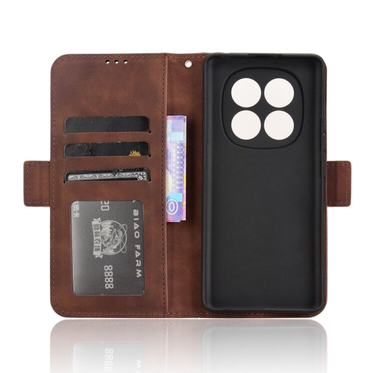 Чехол Deexe Wallet Stand для Xiaomi Redmi Note 14 Pro - Brown: фото 5 из 7