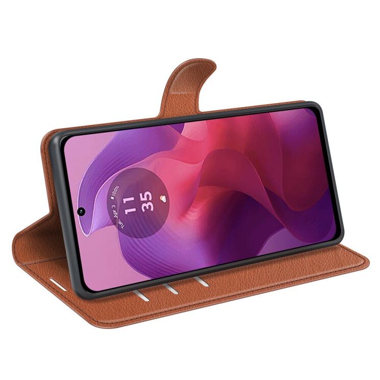 Чехол-книжка Deexe Book Type для Motorola Moto G24 / G04 / G04s / E14 - Brown: фото 3 из 8