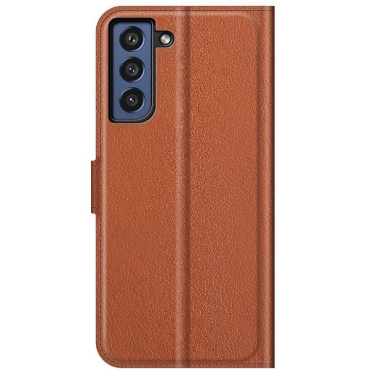 Чехол-книжка Deexe Book Type для Samsung Galaxy S21 FE (G990) - Brown: фото 4 из 8