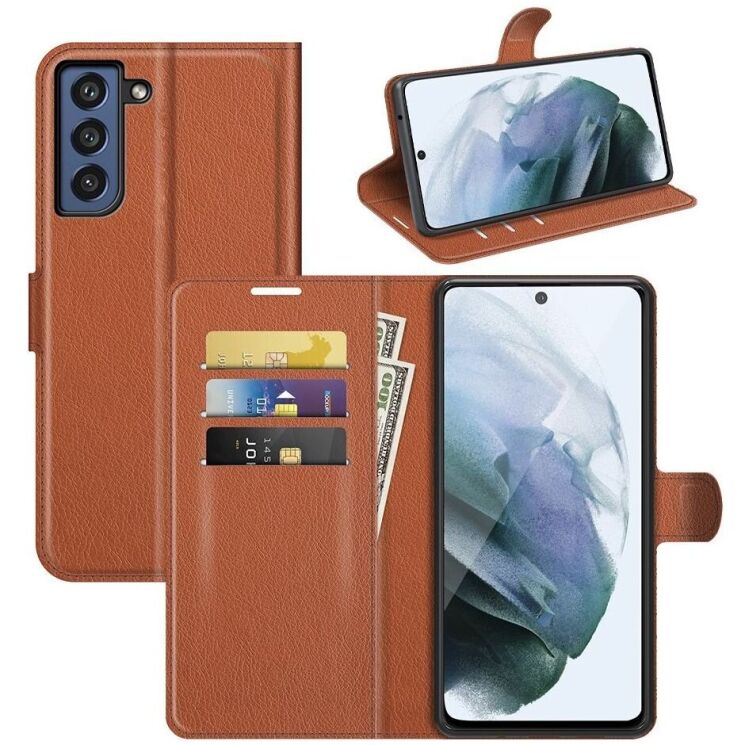 Чехол-книжка Deexe Book Type для Samsung Galaxy S21 FE (G990) - Brown: фото 1 из 8