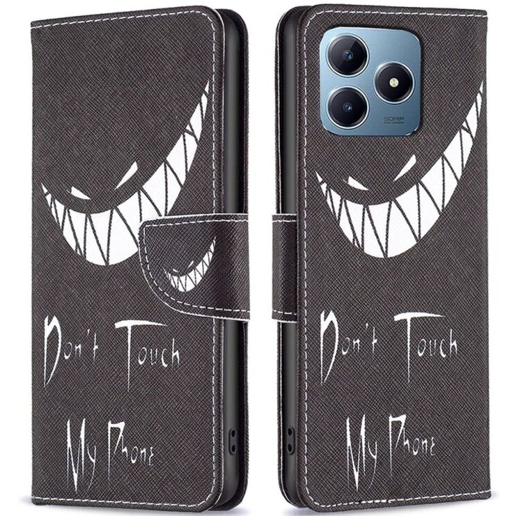 Чехол-книжка Deexe Color Wallet для Realme C63 / C61 / Note 60x - Don't Touch My Phone: фото 1 из 6
