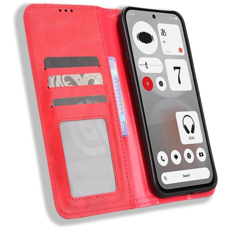 Чохол-книжка Deexe Retro Style для Nothing Phone (4b) - Red (218407R) Чохол-книжка Deexe Retro Style для Nothing Phone (4b) - Red: фото 5 з 17