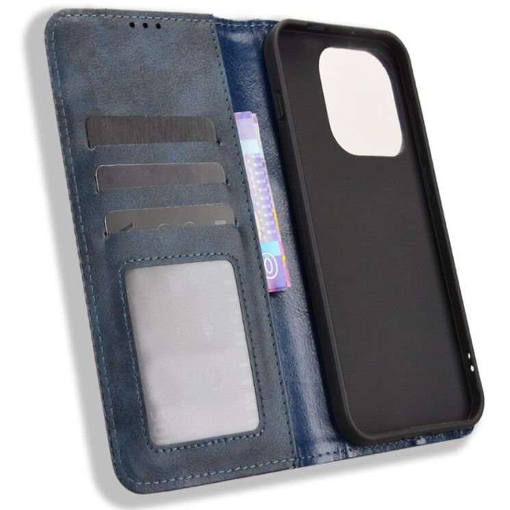 Чехол-книжка Deexe Retro Style для OnePlus 15 - Blue: фото 4 из 16