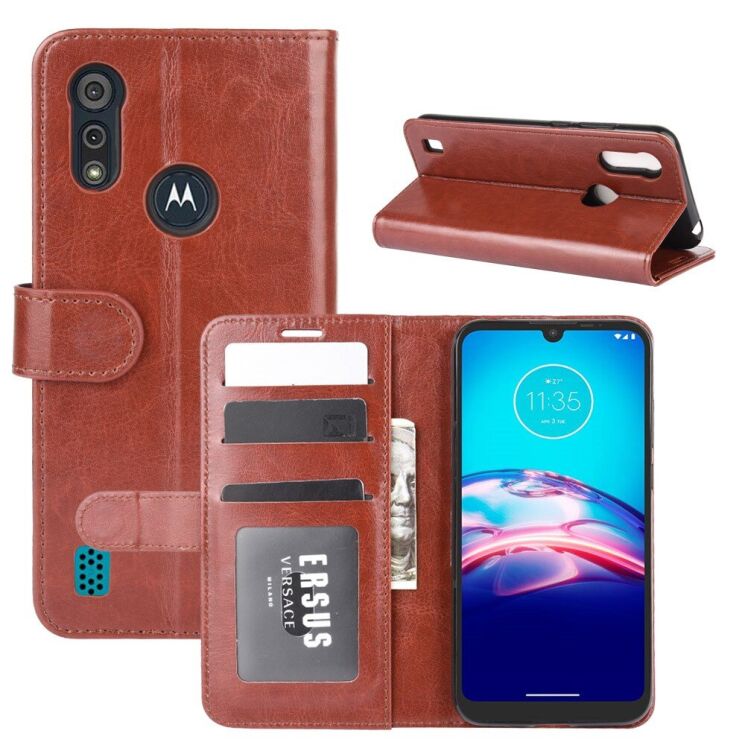 Чохол-книжка Deexe Wallet Style для Motorola Moto E6S / Moto E6i - Brown: фото 8 з 8