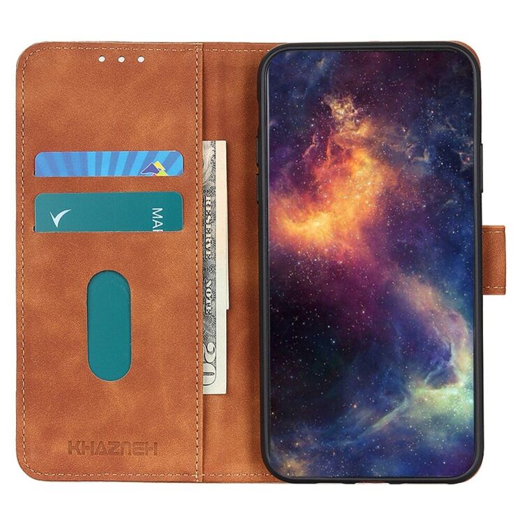 Чехол-книжка KHAZNEH Retro Wallet для Motorola Moto G35 - Brown: фото 3 из 8