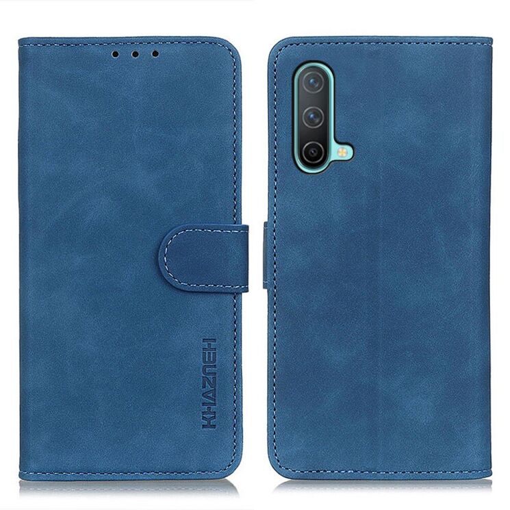 Чехол-книжка с застежкой KHAZNEH Retro Wallet для OnePlus Nord CE - Blue: фото 1 из 11