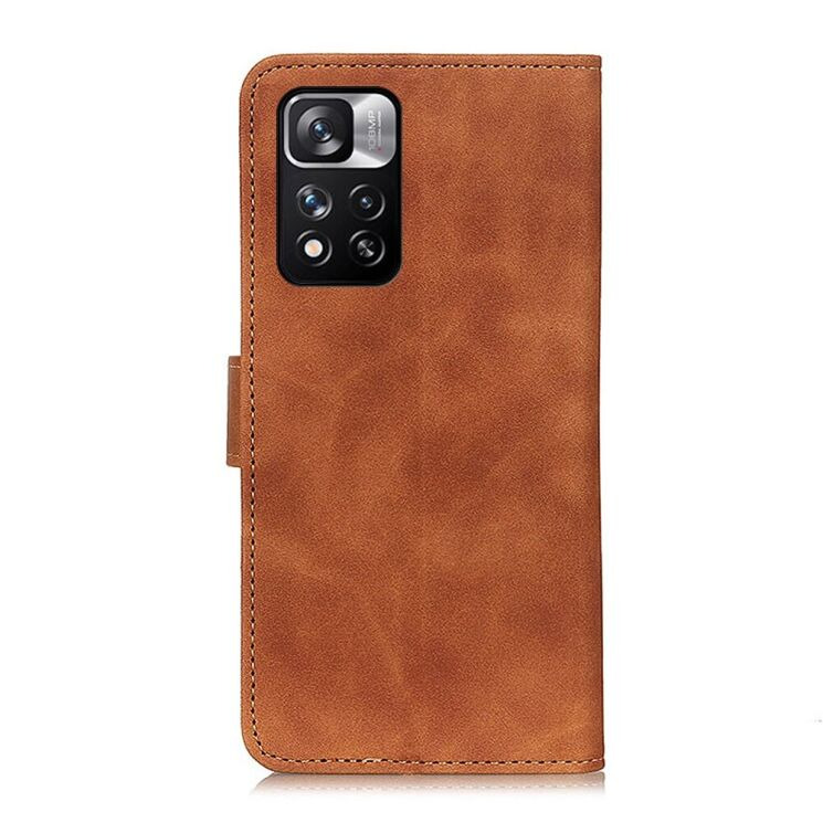 Чохол-книжка з застібкою KHAZNEH Retro Wallet для Xiaomi Redmi Note 11 Pro (Chinese) / Note 11 Pro+ - Brown: фото 3 з 8