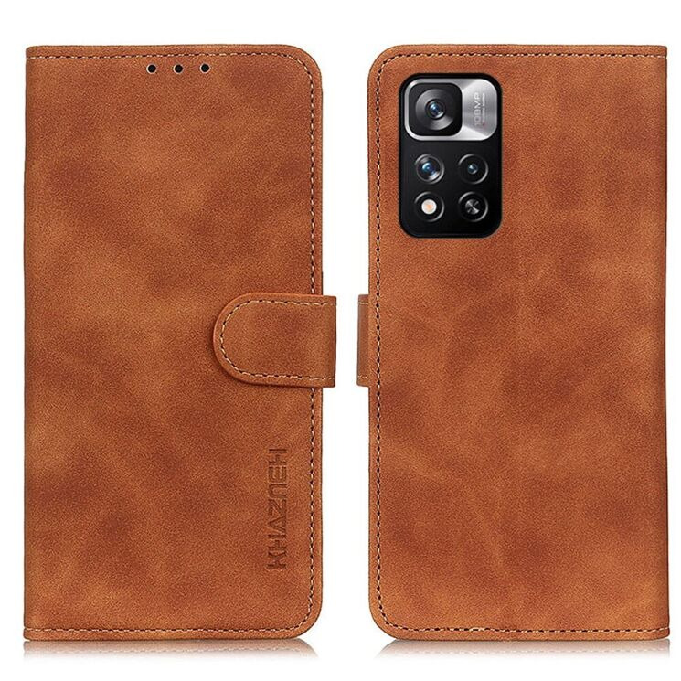 Чохол-книжка з застібкою KHAZNEH Retro Wallet для Xiaomi Redmi Note 11 Pro (Chinese) / Note 11 Pro+ - Brown: фото 1 з 8