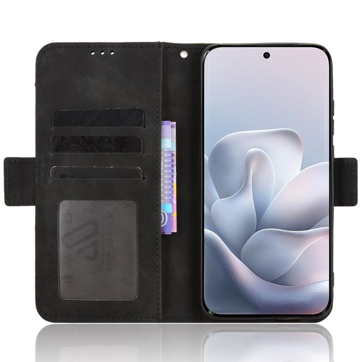 Чехол-книжка с карманами Deexe Wallet Stand для Motorola Edge 70 Fusion - Black: фото 5 из 15