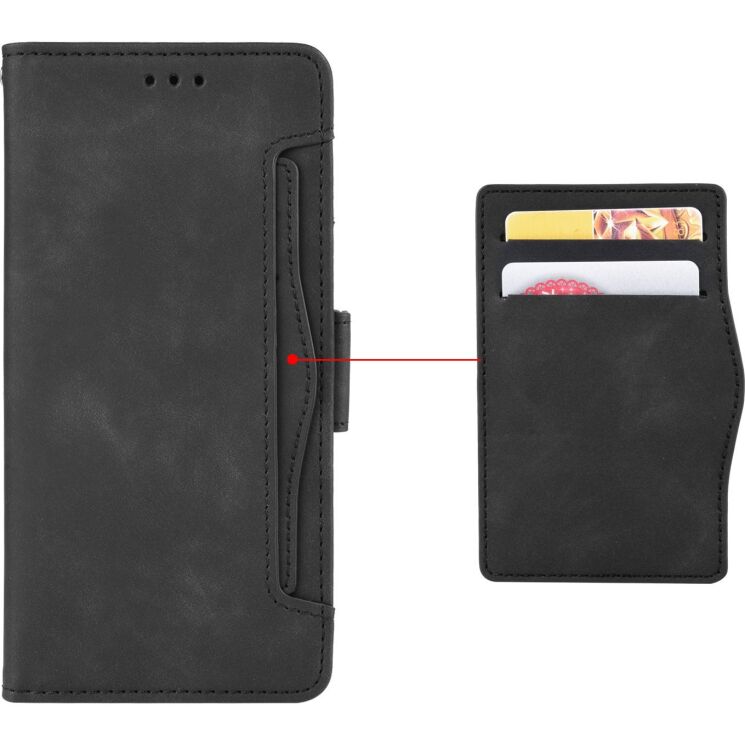 Чехол-книжка с карманами Deexe Wallet Stand для Motorola Edge 70 Fusion - Black: фото 2 из 15