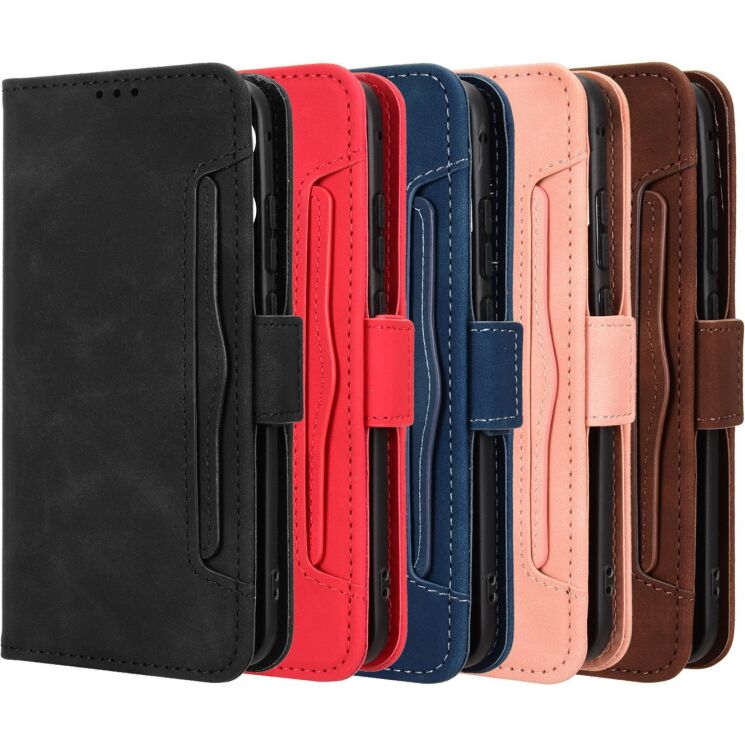 Чехол-книжка с карманами Deexe Wallet Stand для Motorola Edge 70 Fusion - Pink: фото 9 из 15