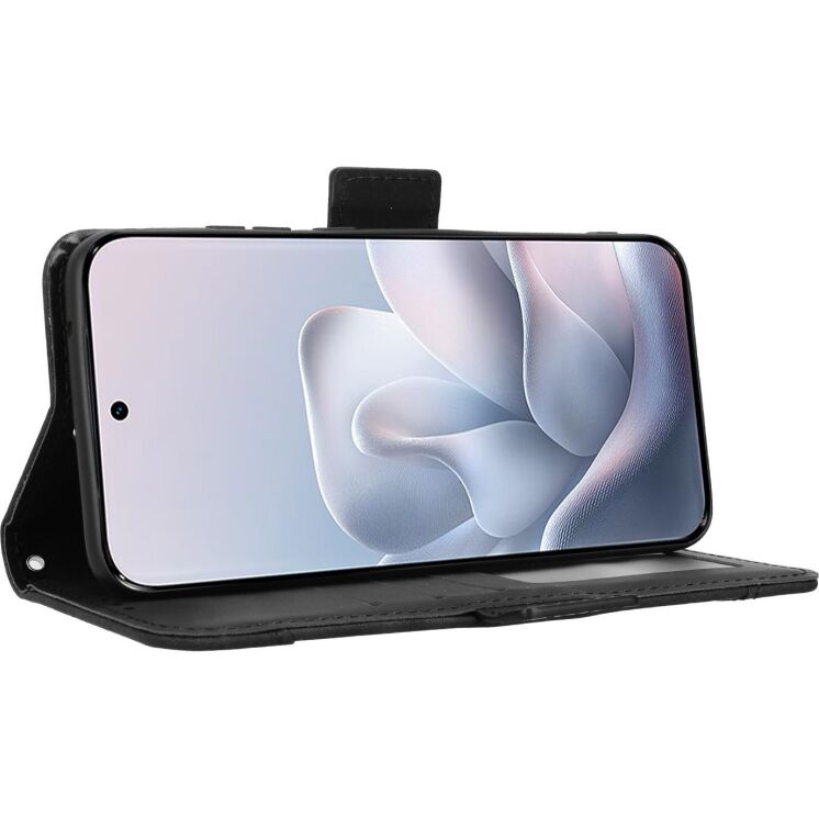 Чехол-книжка с карманами Deexe Wallet Stand для Motorola Edge 70 Fusion - Black: фото 6 из 15