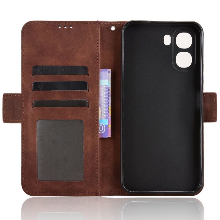 Чохол-книжка з кишеньками Deexe Wallet Stand для OPPO A6x - Brown: фото 3 з 16