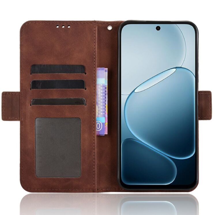 Чохол-книжка з кишеньками Deexe Wallet Stand для OPPO A6x - Brown: фото 4 з 16
