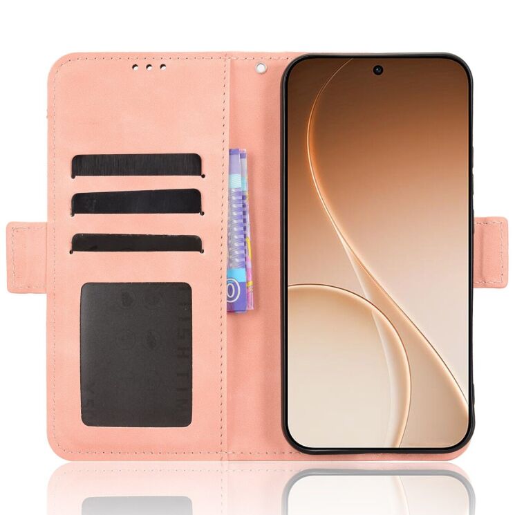 Чохол-книжка з кишеньками Deexe Wallet Stand для OPPO Reno 15 Pro - Pink (405603P) Чохол-книжка з кишеньками Deexe Wallet Stand для OPPO Reno 15 Pro - Pink: фото 4 з 15