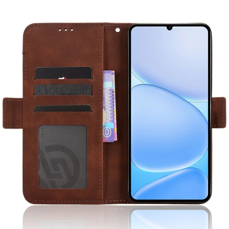 Чохол-книжка з кишеньками Deexe Wallet Stand для Realme Note 80 - Brown (412402Z) Чохол-книжка з кишеньками Deexe Wallet Stand для Realme Note 80 - Brown: фото 5 з 15