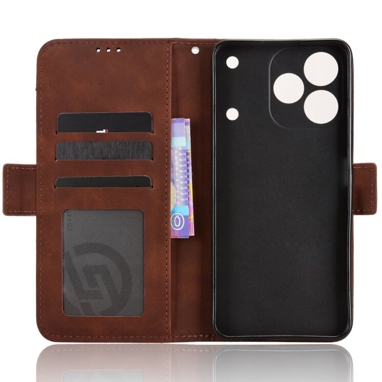 Чохол-книжка з кишеньками Deexe Wallet Stand для Realme Note 80 - Brown (412402Z) Чохол-книжка з кишеньками Deexe Wallet Stand для Realme Note 80 - Brown: фото 4 з 15