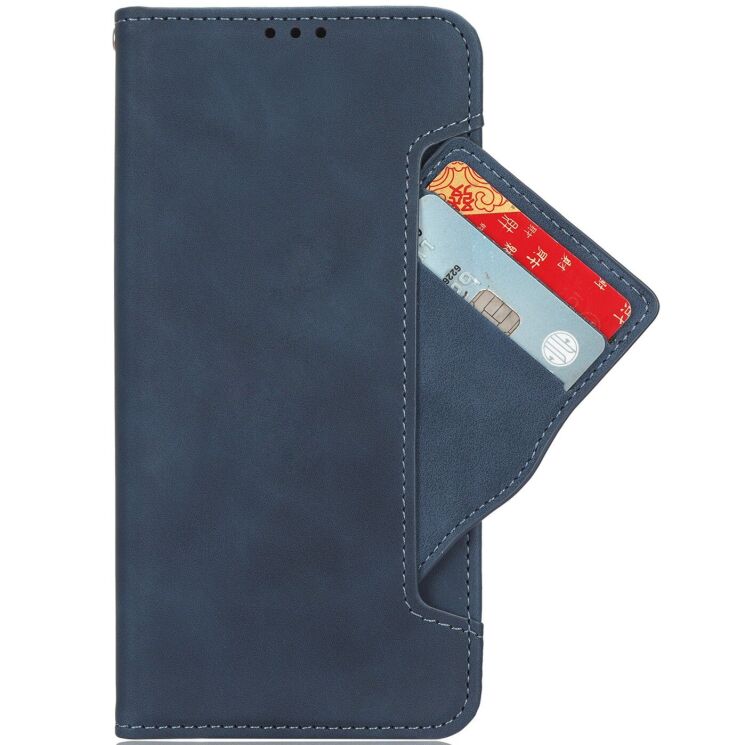 Чехол-книжка с карманами Deexe Wallet Stand для TECNO Spark 50 - Blue: фото 3 из 17