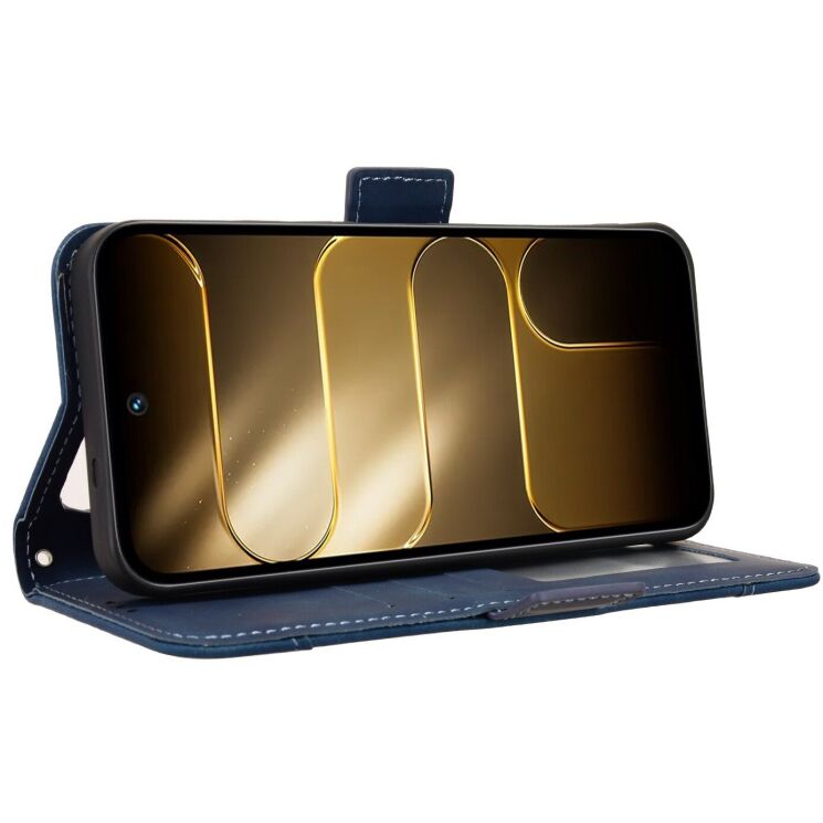 Чехол-книжка с карманами Deexe Wallet Stand для TECNO Spark 50 - Blue: фото 6 из 17