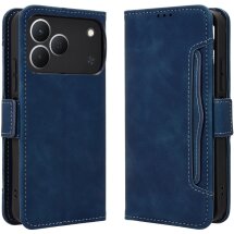 Чехол-книжка с карманами Deexe Wallet Stand для TECNO Spark 50 - Blue: фото 1 из 17