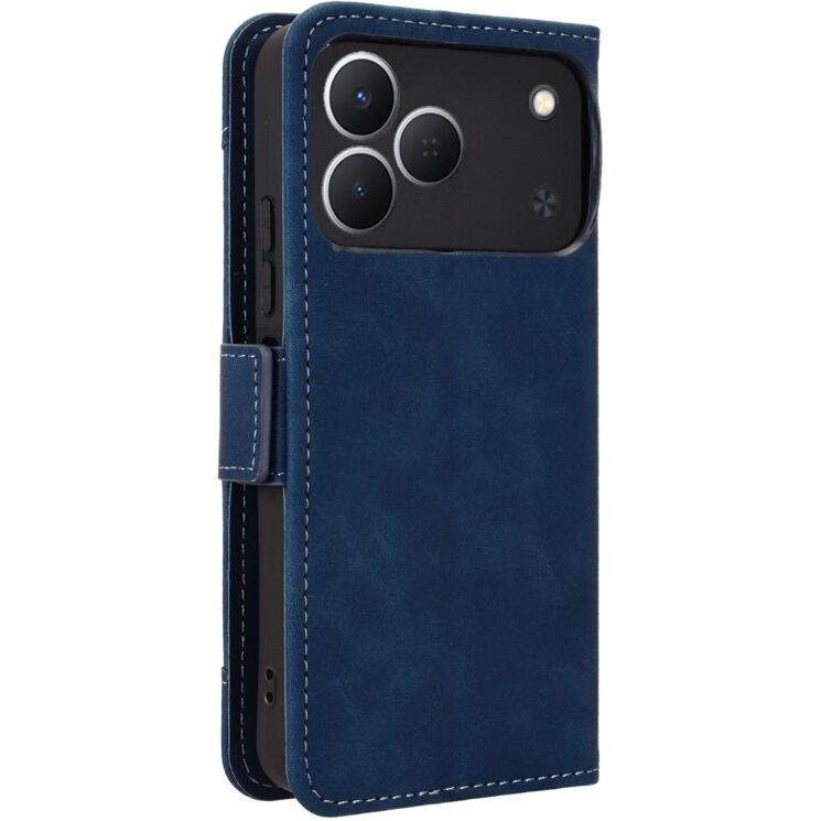 Чехол-книжка с карманами Deexe Wallet Stand для TECNO Spark 50 - Blue: фото 7 из 17