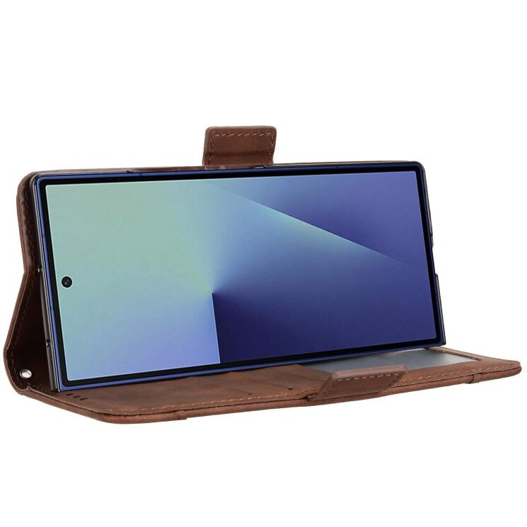 Чехол-книжка с карманами Deexe Wallet Stand (FF) для Samsung Galaxy Fold 8 Ultra - Brown: фото 3 из 8