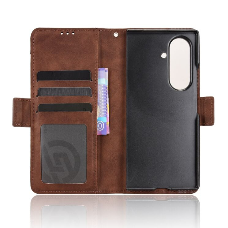 Чехол-книжка с карманами Deexe Wallet Stand (FF) для Samsung Galaxy Fold 8 Ultra - Brown: фото 4 из 8