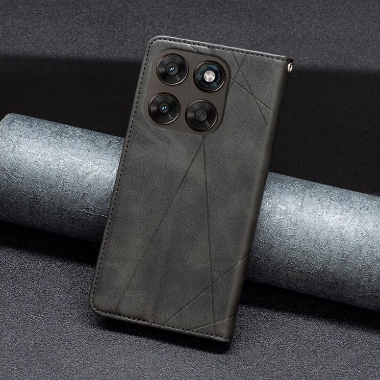 Чохол-книжка з кишеньками UniCase Geometric Pattern для Motorola Moto G77 - Black: фото 6 з 10