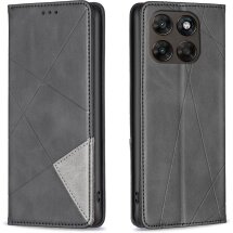 Чохол-книжка з кишеньками UniCase Geometric Pattern для Motorola Moto G77 - Black: фото 1 з 10