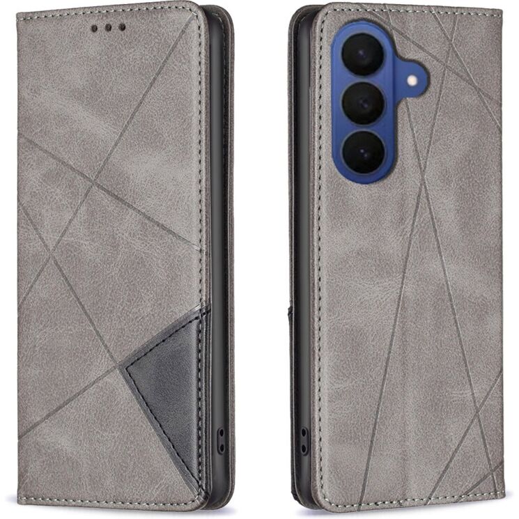 Чохол-книжка з кишеньками UniCase Geometric Pattern для Samsung Galaxy A18 / A17 (A175) / A26 (A266) - Grey: фото 1 з 10