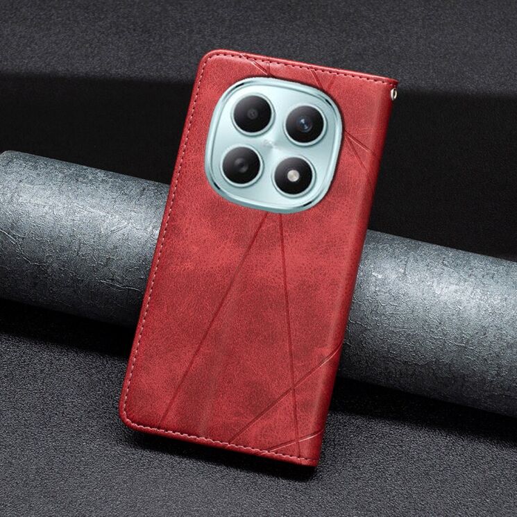 Чехол-книжка с карманами UniCase Geometric Pattern для Xiaomi Redmi Note 15 Pro Plus / Poco M8 Pro 5G - Red: фото 6 из 10